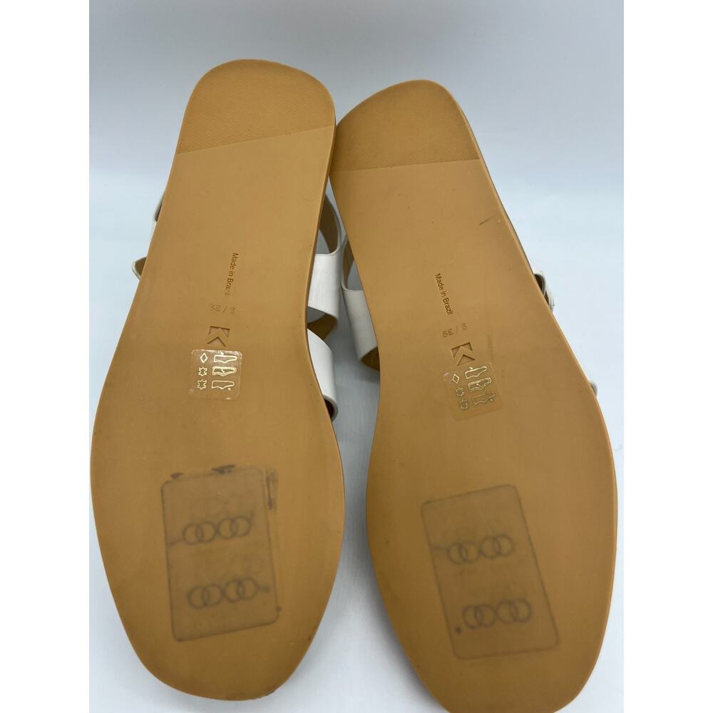 Mercedes Castillo Kailey Caged Fisherman White Leather Sandals Women's Size 9 - Picture 3 of 16